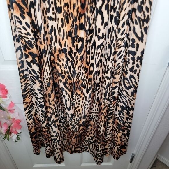 Marc Bouwer leopard print velvet maxi skirt xl - Picture 4 of 8